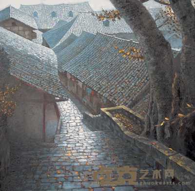 高林 《黄桷老街》 70×70cm